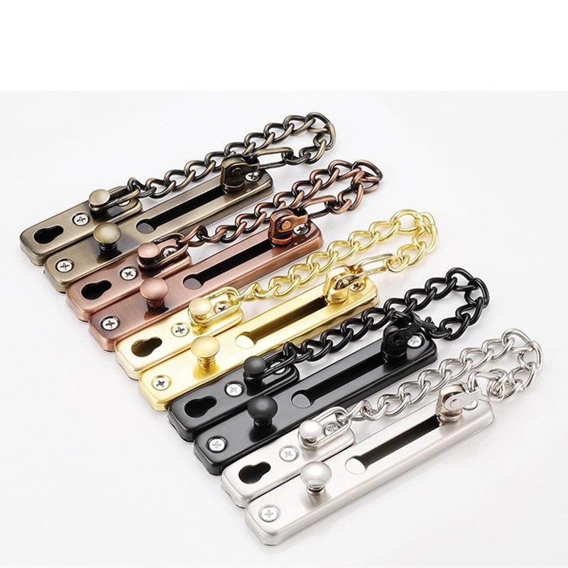 06YM免打孔防盗链不锈钢门链反锁扣家用酒店O链链条锁门栓插销