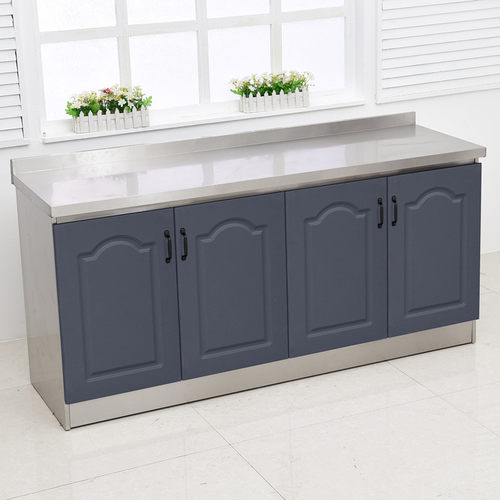 全钢家用简易橱柜厨房洗菜池一体柜灶台柜定制不锈钢经济型餐边柜