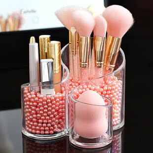 Acrylic Makeup Brushes Box 速发Desktop Holder Storage