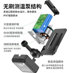 户外便携简易电动花洒自吸 宿舍洗澡神器家用农村淋浴器租房一体式