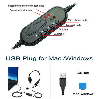 推荐USB Headset With Microphone Noise Cancelling Computer PC