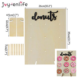 Wooden Donut Wall Stand Doughnut Holder Baby Shower Kids Bir