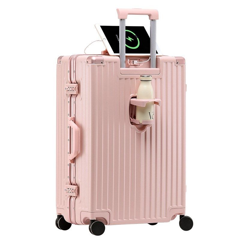 订制LOGO拉杆箱20寸登机箱子铝框行李箱女抗摔旅行箱密码箱包28寸