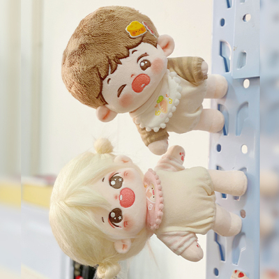 磁吸骨架20cm可转头棉花娃娃衣服无属I性裸娃毛绒玩具玩偶公仔男