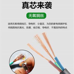 耐高温4000W电源线升级版 大功率陶瓷插头电热锅电饭煲电脑通用型