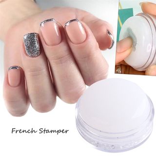 推荐French Nail Art with Cap Silicone Head Plate Manicure To