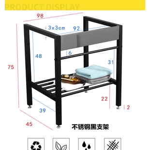 架子 放陶瓷洗脸盆 落地稳固简易不锈钢挂墙支洗手盆架子卫生间