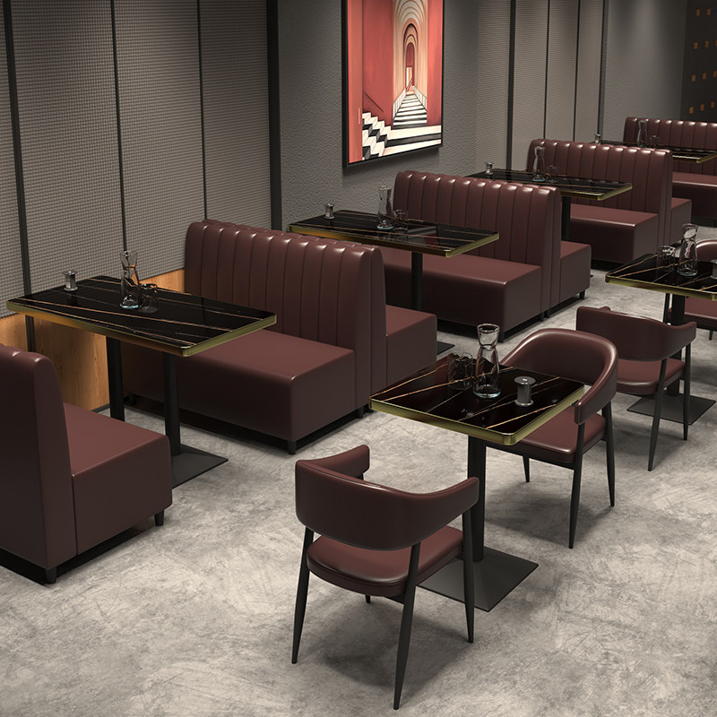 卡座沙发复古商用工业风烧烤小酒馆餐吧咖啡厅s组合音乐清吧桌椅