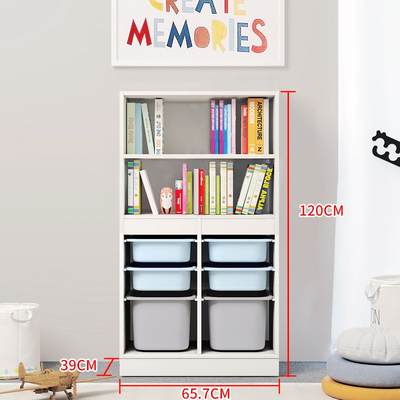 7K简约现代落地实木书架儿童绘本架多功能S收纳柜宝宝玩具柜