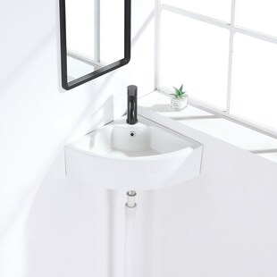 小号38cm 三角扇弧形洗手盆池 墙拐夹角90度直角落挂墙悬空洗脸盆