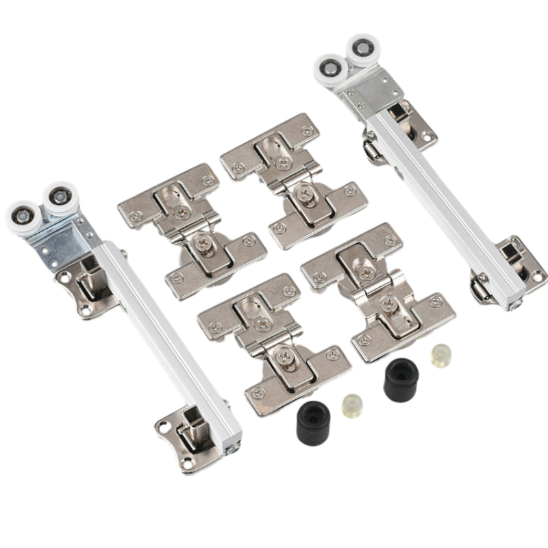 无下轨折叠门滑轮衣帽间过道门衣柜全套配件衣柜门折叠门五金配件