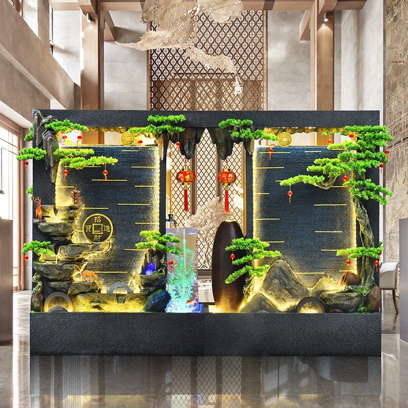庭院阳台双面水幕墙隔断假山流水摆件鱼池造景别墅花园酒店循环水,家居饰品,落地摆件,淘宝优惠券,粉丝福利购,淘宝优惠卷