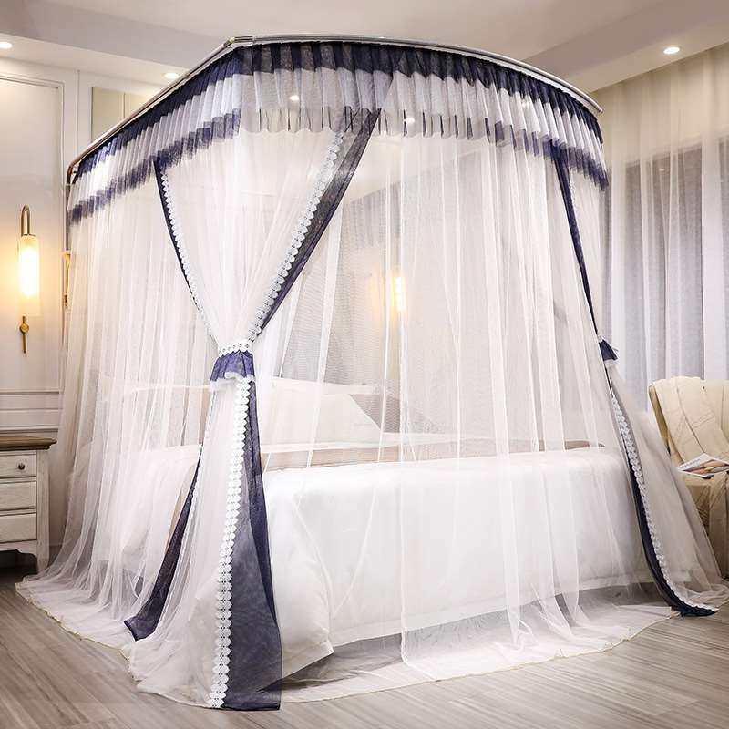 现货U型伸缩蚊帐家用公主风1.5米1.8m床上床幔欧式双层纱加密加厚,床上用品,蚊帐,淘宝优惠券,粉丝福利购,淘宝优惠卷