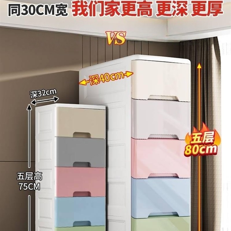 收纳箱抽屉式落地客厅柜子储物柜立式整理箱家用大号卫生间收纳柜