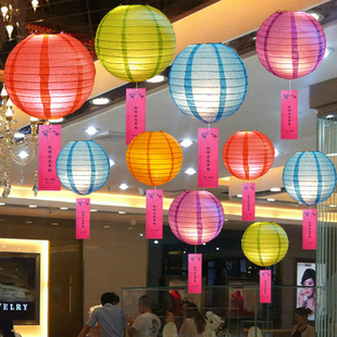 宵猜灯谜灯笼装 春节元 饰品店铺挂饰珠宝店超市挂件氛围场景布置