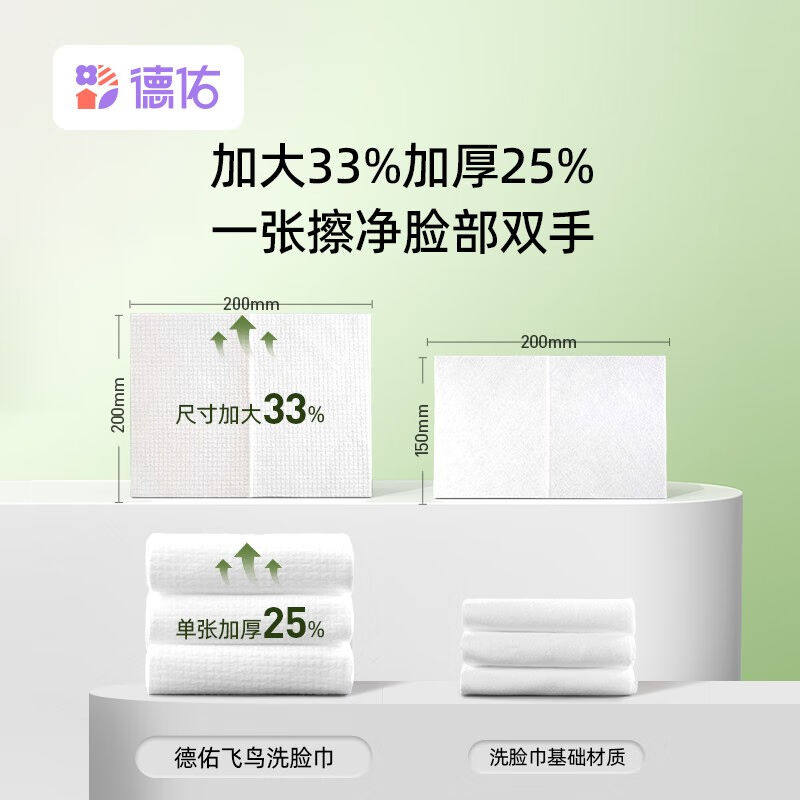 促销德佑绵柔洗脸巾一p次性洁面巾加厚棉柔洗面巾干湿两用抽取式怎么看?
