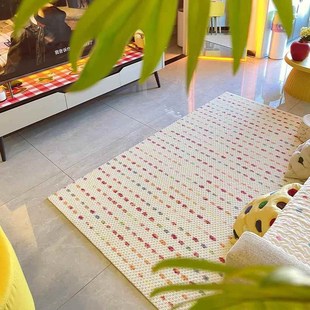 彩虹小镇 新品 本宅慕o泽高端家居多巴胺客厅彩色羊毛地毯卧室儿