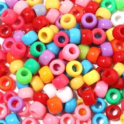 小众高货Hair beads pony beads hole Plastic Hair Bead Accesso