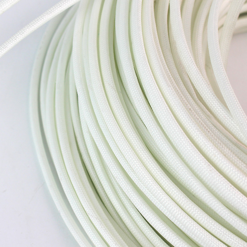 新品防火阻燃玻璃丝纤o维管绝缘耐高温600度电线保护套管黄蜡管定