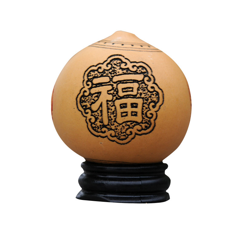 精品天然鸡蛋葫芦福禄寿手捻文玩葫芦烙画雕刻家居工艺品家居摆件