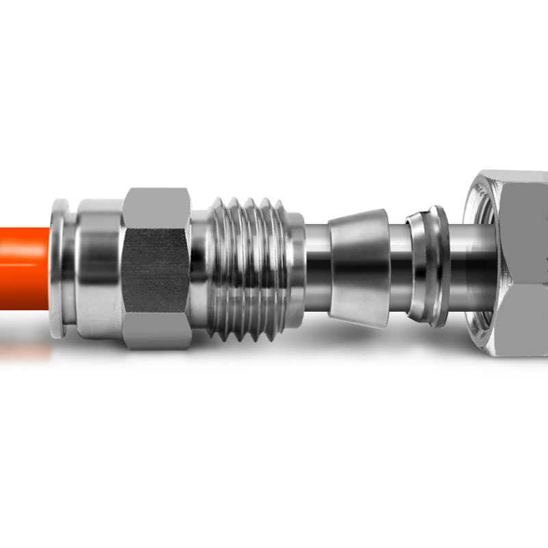 不锈钢卡套快插直通接头 6 8 10 12MM气管 金属管耐高压 气动元件