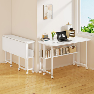 移动小型床边桌简约家用电脑桌书架一体学生学习书桌简易折叠新品