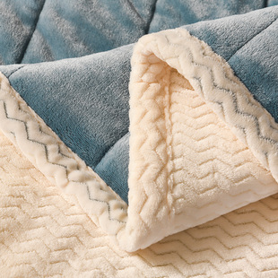 被子盖毯法兰绒冬季 毛毯三层加厚珊瑚绒毯子薄款 午睡W毯单人法莱