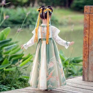 春秋超仙国学汉服女款儿童古装中国风公主襦裙连衣裙明制古风唐装