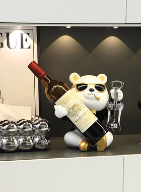 创意暴力熊高档轻奢红酒架摆件酒柜装饰品客厅电视餐边柜家居饰品