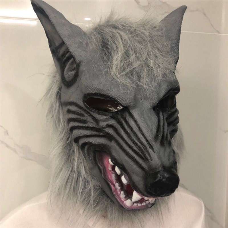 狼人面具狼头狼手动物头套面具万圣节化妆舞会T抖音派对演出道具