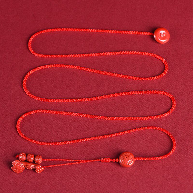 2025蛇年朱砂十二生肖红绳腰链女本命年红腰带男腰绳X腰链子可调