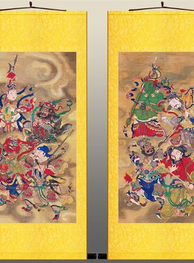 八大元帅神像画 马元帅华光大帝赵公明温琼 水陆画像卷轴挂画装裱