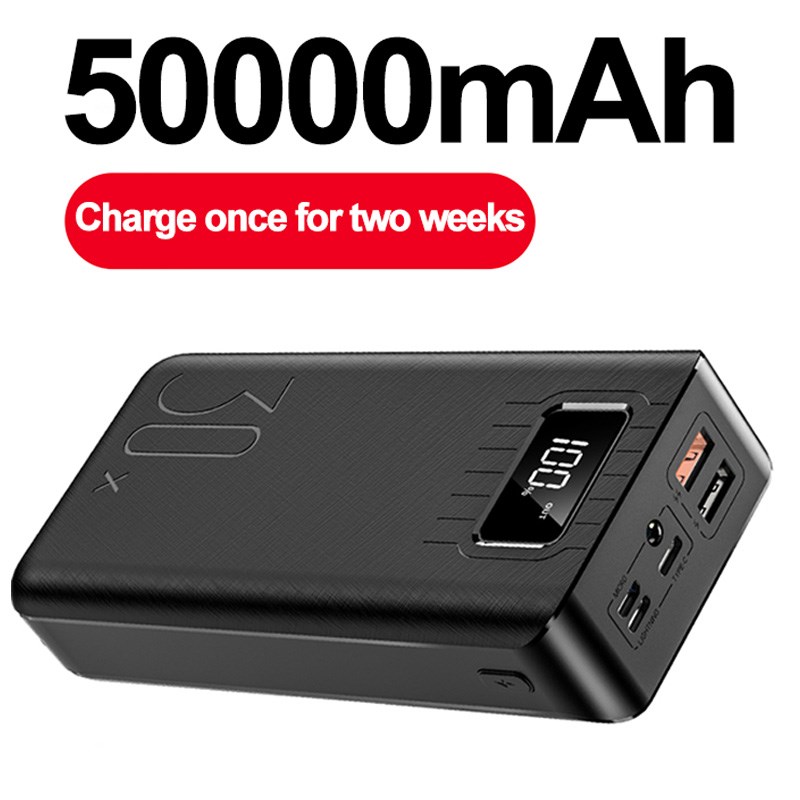 50000mAh Power Bank C Micro SB QC Fast Charging Powerbank LE