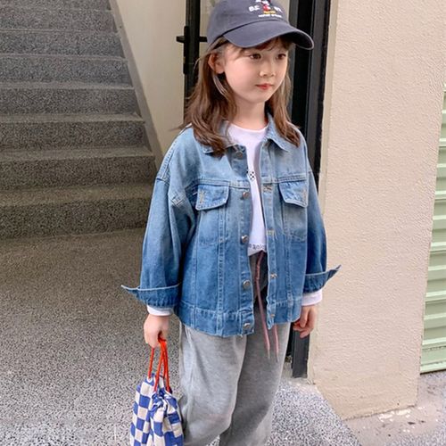 女童牛仔外套春秋季童装儿童韩版渐变个性宝宝休闲上衣小女孩春款