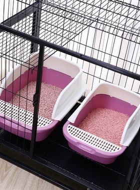 茶杯犬专用用品狗砂盆半封闭式狗狗厕所I隔臭防踩屎便小号屎盆加