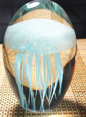 创意生日礼物品送闺蜜p男女生玻璃发光水母水晶球夜光灯琉璃小摆