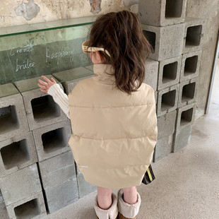 女童加厚羽绒棉马甲秋冬2023新款女宝宝背心P保暖儿童冬季坎肩外