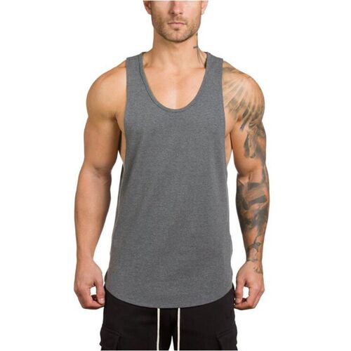 小众高货Mens vest solid color summer tank Man gym Singlet背