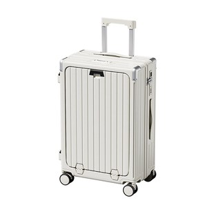 前开盖行李箱大容量多功能男女拉杆箱24寸万向轮密码箱铝框旅行箱