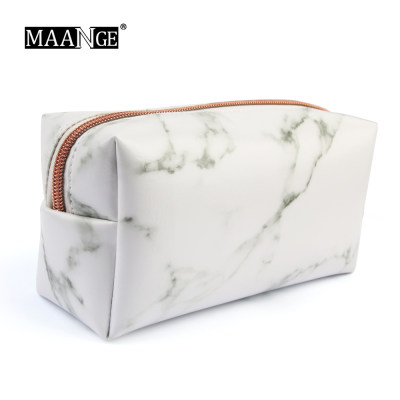 新品1Pcs Marbling PU Brush Bag Makeup Pencil Case Marble