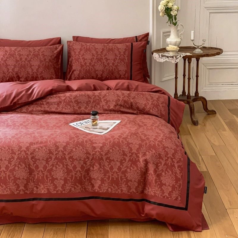 简约婚庆床品红色结婚240支长绒棉四件套新婚喜被1.8米床单,床上用品,婚庆床品套件,淘宝优惠券,粉丝福利购,淘宝优惠卷