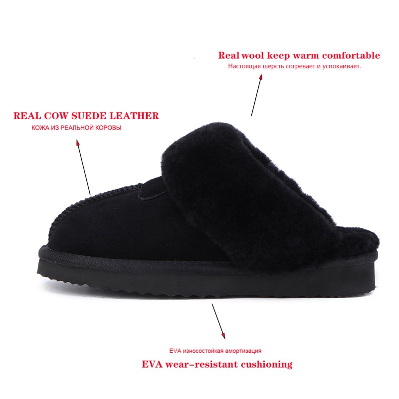 推荐Real Fur Furry Slippers for Women Fashion Female Alpaca