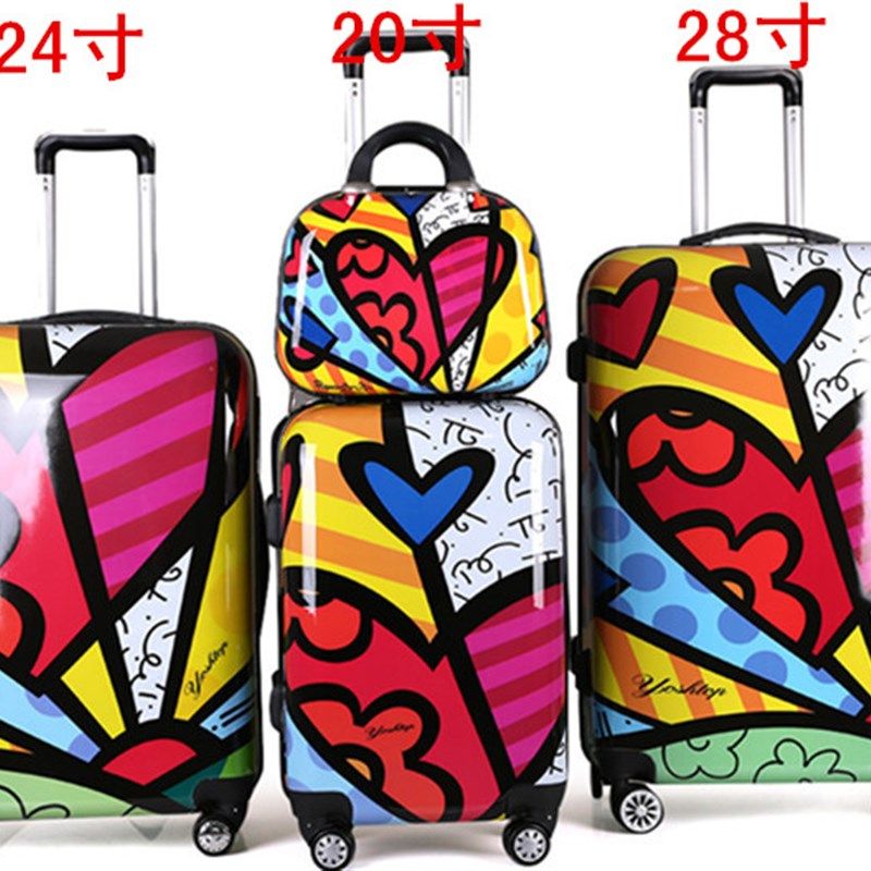 涂鸦子母拉杆箱万向轮女20寸学生登机箱24寸韩潮行李箱28寸大皮箱,箱包皮具/热销女包/男包,旅行箱,淘宝优惠券,粉丝福利购,淘宝优惠卷