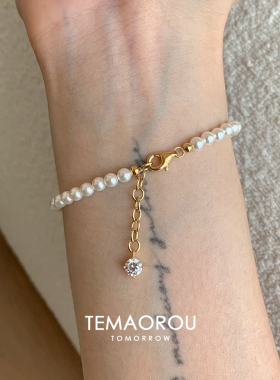 经典奶油白baby珠强光泽正圆施家珍珠手链气质百搭新款高级感叠戴