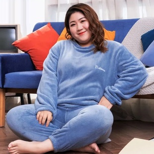 Sets Winter 10XL Pajamas 140kg Fleece 速发Size Coral Warm