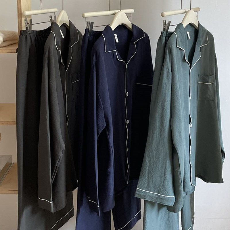 云朵棉情侣睡衣春秋款男女士2024新款纯色简约蕾丝花边家居服套装,女士内衣/男士内衣/家居服,睡衣/家居服套装,淘宝优惠券,粉丝福利购,淘宝优惠卷