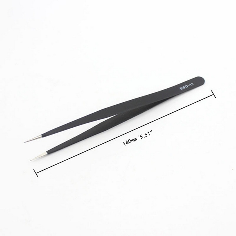 推荐6PCs ESD Industrial Tweezers Anti- magnetic Stainless S