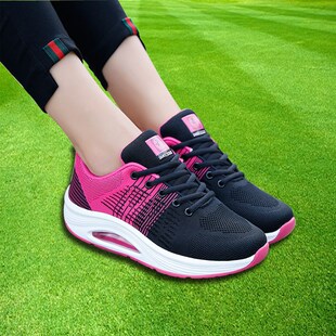 中国梦之队新款白色摇摇鞋健身运动鞋女百搭透气休闲气垫佳操女鞋