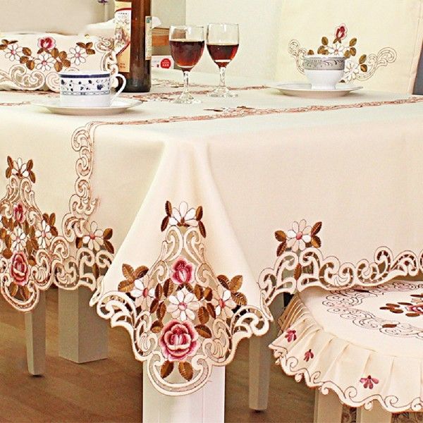 网红Household Kitchen European Pastoral Embroidered Tableclo