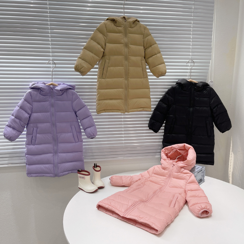 2021新款反季儿童轻薄羽绒服中长款男童女童装宝宝U中小童秋冬保